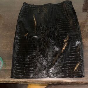 J. Crew Sleek Black Textured Pencil Skirt